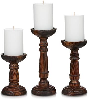 China Home Decoration Handmade Wooden Candle Stand Set for Wedding Party Handcrafted Design for sale