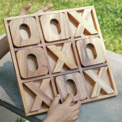 China Wooden XOXO Tic Tac Toe Board Game Ideal for Outdoor Decor and Men's Entertainment for sale