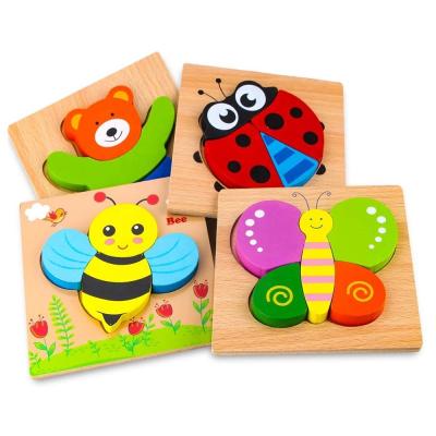 China 14.8x14.8x0.8 Puzzles de madeira para meninos meninas coloridos desenhos fofos brinquedos educacionais à venda