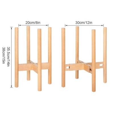 China Bloem/groene plant Gebruikt modern ontwerp Bamboe Solid Acacia Hout Plant Pot Stand Holder Te koop