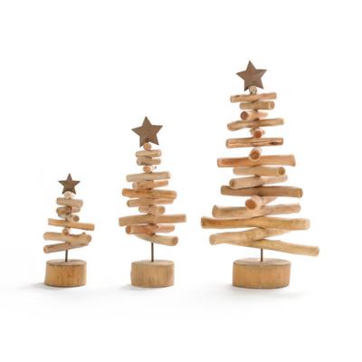 China Custom Printing künstliche Weihnachtsbäume Mini Holzdekoration für Heimdekoration Weihnachtsbaum zu verkaufen