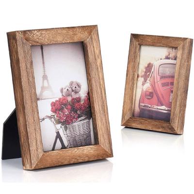 China Rustic Home Decoration Wood Wall Art Plaque Sign with Photo Frame and Burned Printing for sale