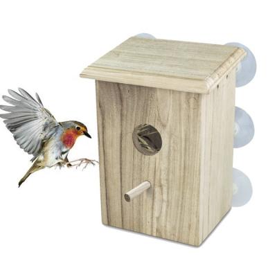 China Custom Logo Lovely Decorative Wooden Bird House for Outdoor Garden Decoration Display for sale