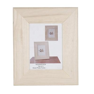 China Unfinished Wooden Photo Frame Natural Wood Picture Frames for Home Decoration for sale