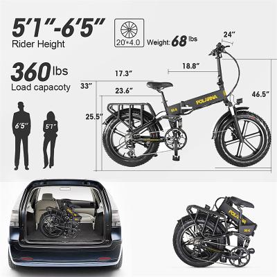 China 750w 14ah Fat Ebike Full Mountain Foldable Suspension Adult Electric Bicycle Lithium Battery Electric City Bike for sale