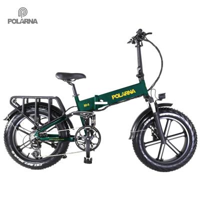 China Aluminum alloy factory outlet aluminum alloy 750W motor 48v 14Ah electric motor foldable bike 20 inch fat city electric bicycle for sale