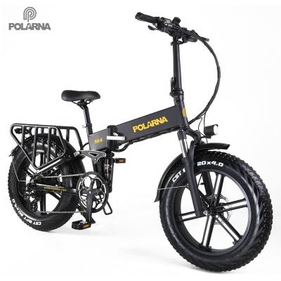 China USA Warehouse 750w Fat Alloy e-Bike Polarna Aluminum Alloy Full Suspension ebike Folding Electric Bicycle Electric Bike Mountain for sale