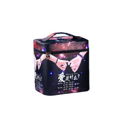 China New Vintage Travel Cosmetic Bag And Mirror Cosmetic Storage Box for sale