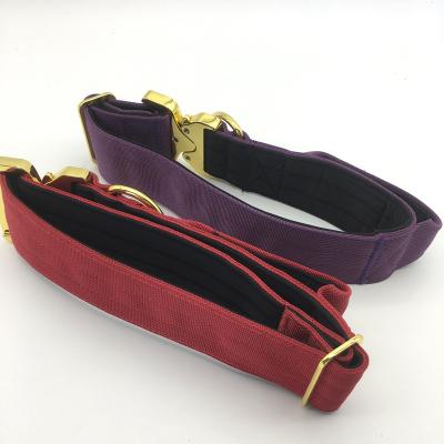 China Quick Release Flower Custom Cute Luxury High Grade Heavy Stripe Nylon Leather Dog Collar for sale