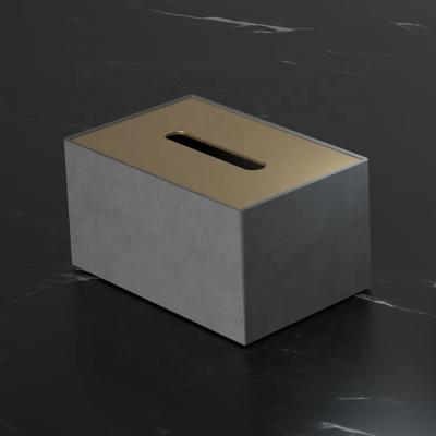 China Factory Eco-friendly Hot Sales Gold Box Lid Tissue Box Tissue Box Tissue Box Black Design Modern Rectangle for sale