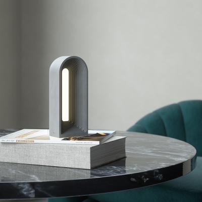 China Small Eco-friendly Decorative Modern Luxury Concrete Table Lamp LED Cement Table Lamps For Hotel Home for sale