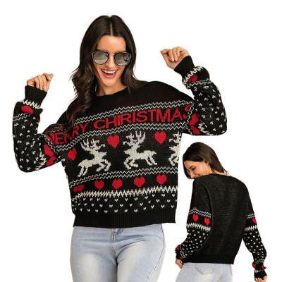 China 2020 New Anti-Wrinkle Merry Christmas Women's Snowflake Reindeer Christmas Women's Winter Knit Sweaters Fashion Christmas Pullover Sweater for sale