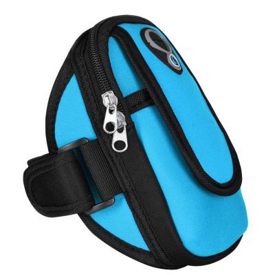 China Brand New Waterproof Fashionable Double Pockets Waterproof Purple Neoprene Case Arm Phone Running Armband For Sale for sale