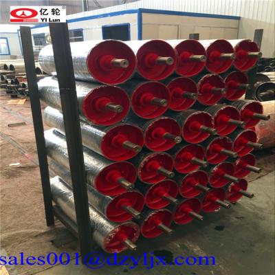 China Seamless Pipe Bend Pulleys / Rubberized Return Rollers For Belt Conveyors zu verkaufen