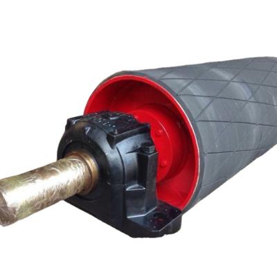 中国 Mining Industry Drive Pulley Drum With Rubber Slowdown For Belt Conveyor 販売のため