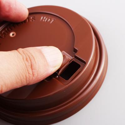 China 12/16oz 90mm non refillable spout plastic cup lid for paper cup use for coffee lid for sale