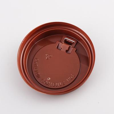 China 12/16oz 90mm Disposable Wide Mouth Straw Lid Cup Spout Paper Lid Coffee Cup Non Refillable Plastic Universal Cup Lids for sale