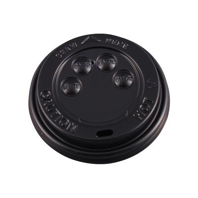 China 8oz 80mm Non-Refillable Plastic Flat With Spout Knob Lid Disposable Coffee Cup Lid for sale