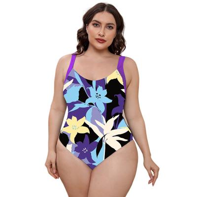 China QUICK DRY Europe and the United States New Vest Large Size Women's Swimwear Classic Floral 4 XL Swimsuit One-Piece Vest Swimwear for sale