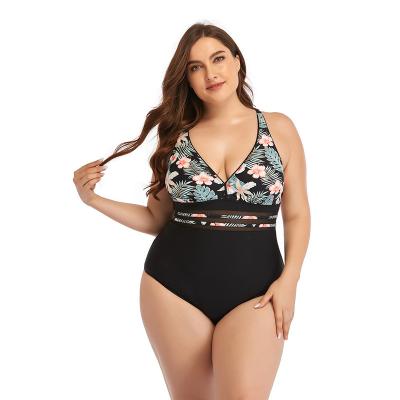 China QUICK DRY wholesale 2022 women sexy floral one piece swimsuit plus size gathered backless swimsuit for sale