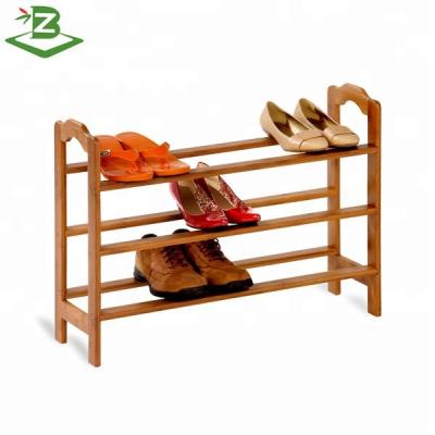 China Modern Wholesale 3-Layer Stackable Bamboo Rack Shoe Shelf Storage For Home_BSCI Factory for sale