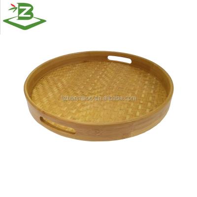 China Morden Bamboo Round Serving Trays For Housewares And Kitchenware for sale