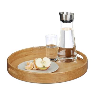 China Morden Factory Directly Supply Bamboo Serving Tray Round Shape for sale