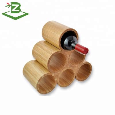 China Viable Bamboo Wine Rack Wine Storage Rack For 6 Bottles for sale