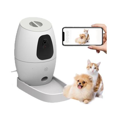 China Hot Selling Automatic Food Dispenser Monitor Dog Cat Smart Automatic Pet Feeder Portable Camera for sale