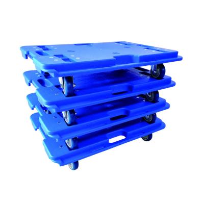 China Multifunctional Plastic Supermarket Trolley Trolley / Serving Trolley With Four Wheel Trolley for sale