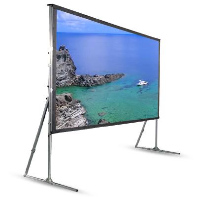 China 200inch Tripod Mobile Portable Outdoor Quick Fold Projection Screen with Aluminum Frame, Stand, and Black Curtain for sale