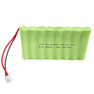 China OEM NiMH Bateria Pack 800mah 9.6V 8S1P AAA Bateria recarregável para brinquedo luz solar à venda