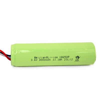 Κίνα 18650 Ηλιακή μπαταρία 3.6v 3000mah επαναφορτιζόμενη μπαταρία ιόντων λιθίου για ηλεκτρονικά ποδήλατα / σκούτερ προς πώληση