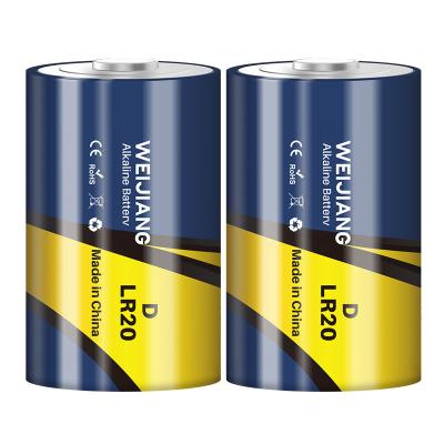 China Mercury Free Alkaline Battery D Size 1.5V ZnO2 Alkaline D Size Battery for sale