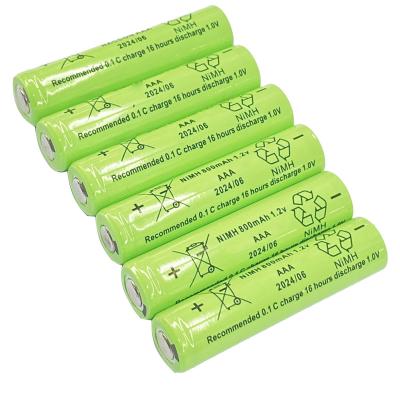 China Células de bateria recarregáveis Nimh 1.2v Célula de carregamento rápido Aaa Tamanho de baterias 800mah 1100mah à venda