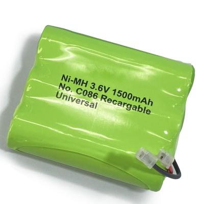 中国 円筒型3.6V NiMH バッテリー パック 1500mah 玩具用 高容量範囲 販売のため