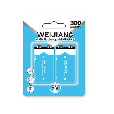 China Rrgeable batterij 9V 6F22 nimh batterij 300mah oplaadbare ni-mh batterij 9v voor multimeter elektronische gitaar Te koop