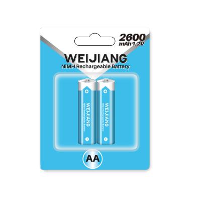 China 1.2V NiMH AA-Batterie 2600mah 2200mah 1800mah NiMH wiederaufladbare Batterien zu verkaufen