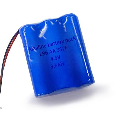 China 4.5V LR6 alkalische Batterie 3600mah 3S2P alkalische Batteriepackung zu verkaufen