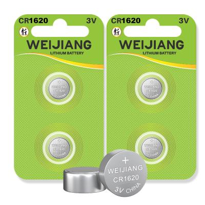 China 70mah Lithium Battery CR1620 3V Lithium Manganese Dioxide Button Batteries for sale