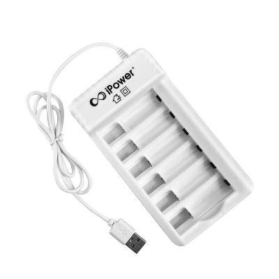 China 6 Slots Smart AA AAA Battery Charger With Indicator DC 5V 1A for sale