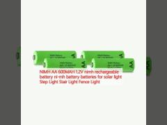 NIMH AA 600MAH 1.2V nimh rechargeable battery ni-mh battery batteries for solar light Step Light Stair Light Fence Light