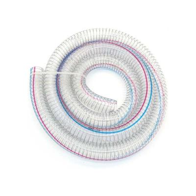 China Hot Selling PVC Steel Wire Suction Medium Hose Ancient Plastic Coating Transparent Flexible Spiral Suction Tube Light for sale