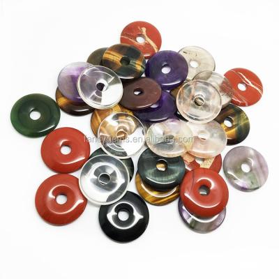 China Mateiral Natural Wholesale Jewelry Donuts Stone Pendants Necklace 20m 25mm 30mm 35mm 40mm 50mm Round for sale