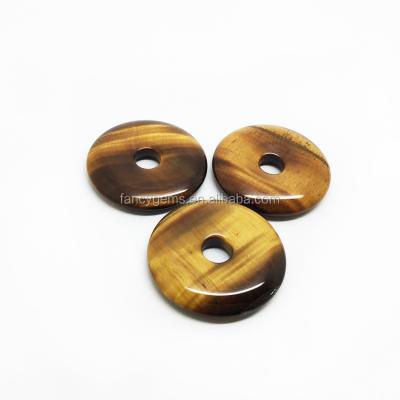 China CURRENT POINT religious 30mm Tiger Eyes Stone Donut gold for sale