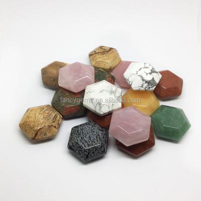 China Hexagon Pendant High Polished Semi Precious Stones For Jewelry for sale