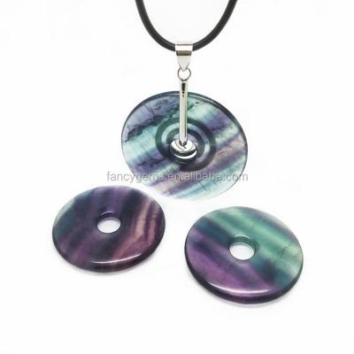 China Other Hand Polished Multi Gemstone Fluorite Donut for sale