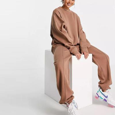 China Breathable Custom Casual Drop Shoulders Comfortable Fleece Oversized Unisex Jogger Set Wholesale 2 Piece Sweatsuit Set Women for sale