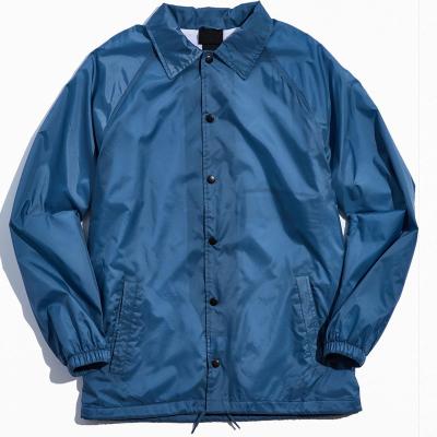 China Wholesale Custom Made Breathable Waterproof Blank Snap Front Nylon Men Coaches Jacket Anorak Jacket for sale