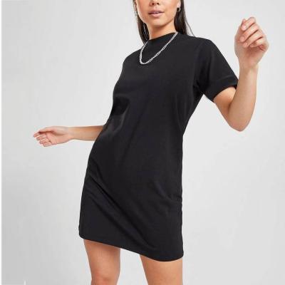 China Breathable Custom Causal Oversized 100% Cotton Shorts Sleeve Plain Crewneck T-shirt Dress for sale